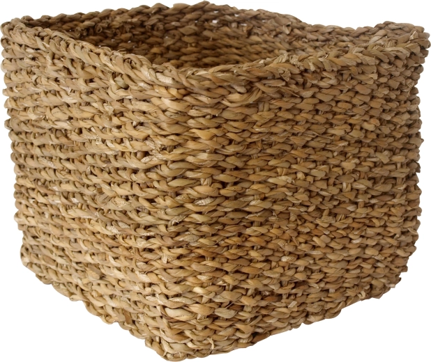 Rechthoekig hoge mand van zeegras 18 × 18 × 14 cm