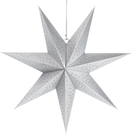 Papieren geperforeerde ster zilver 60 cm