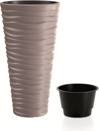 Bloempot Prosperplast Sand Slim mocca 54 l