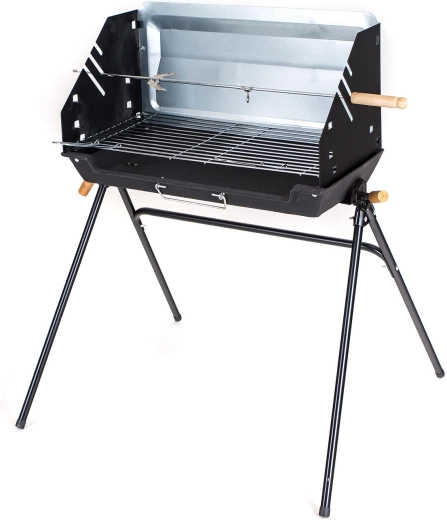 Tuinbarbecue MADISON met gietijzeren kuip en spit 55 × 28 × 60 cm