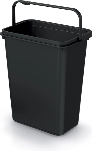 Prullenbak Systema Basic 10 l van gerecycled plastic, zwart