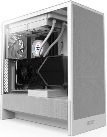 NZXT H5 Flow RGB witte PC behuizing Midi Tower met raam