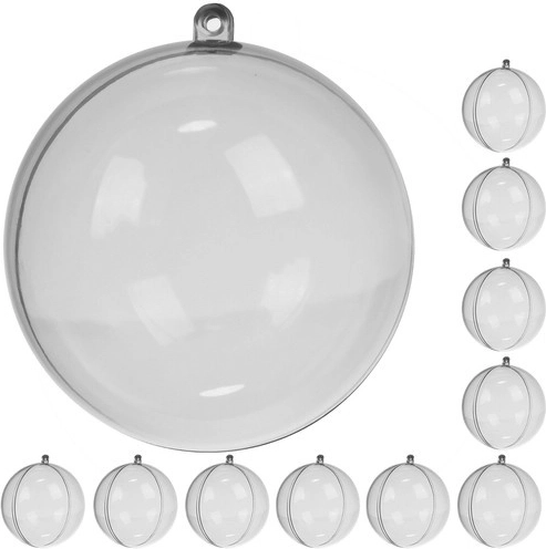 Transparante deelbare ballen 10 cm, set van 10 stuks RUHHY