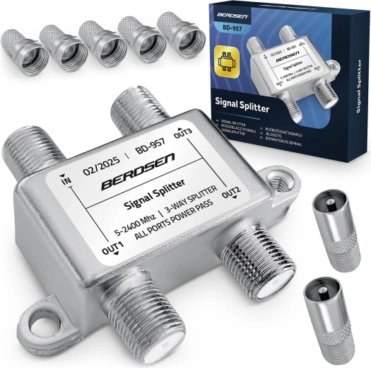 Breedband antennesplitter 3-weg 5–2400 MHz Berdsen