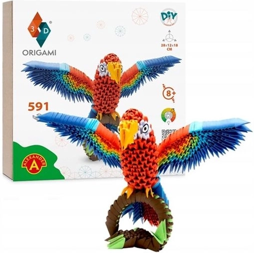 Origami 3D papegaai