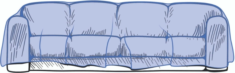 Beschermende plastic hoes voor 4-zitsbank 335,3 × 137,2 cm, 50 micron