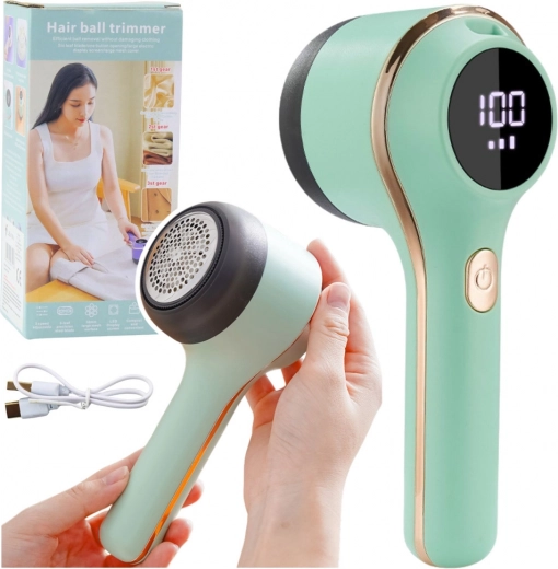 Elektrische ontpluizer voor stoffen met 3 snelheden, groen