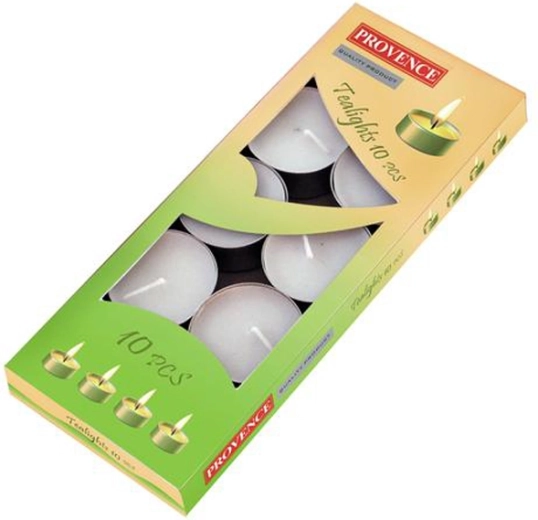 Theelichtjes Provence 10 stuks wit