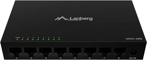 Onbeheerde gigabit-desktop switch 8× RJ‑45 in metalen behuizing 12 V