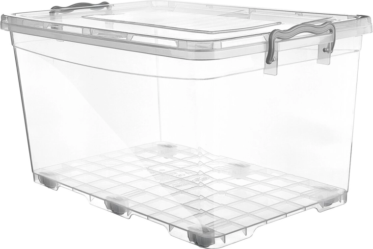 Plastic opbergbox Multi rechthoekig met wieltjes hoog 50 l
