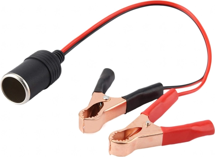 Adapter voor sigarettenaansteker met krokodillenklemmen 12/24 V