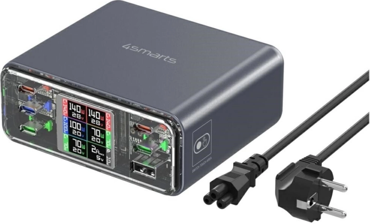 Bureaulader 4smarts Lucid GaN DIY 360 W, 5× USB‑C + 1× USB‑A