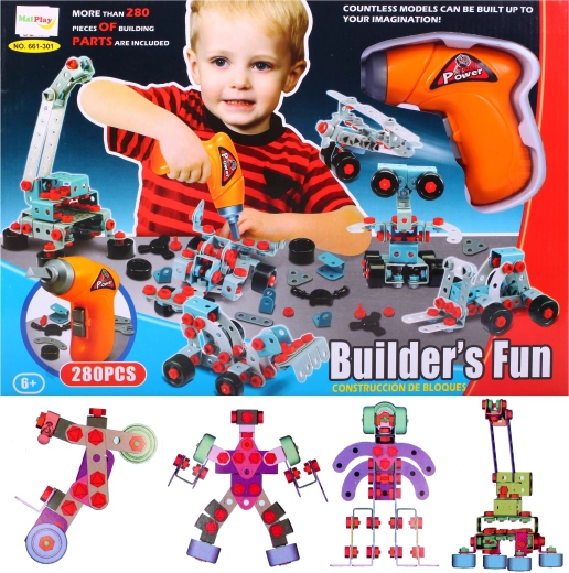 Mega constructeur met boormachine – bouwset 280 delen