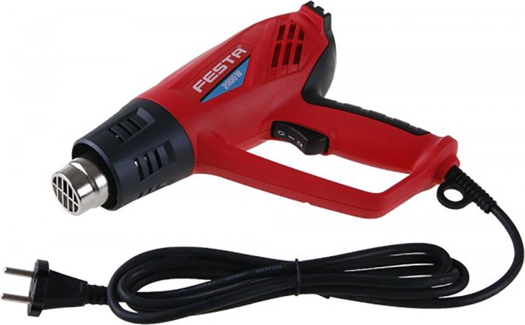 Heteluchtpistool 2000 W met temperatuurregeling en set opzetstukken FESTA