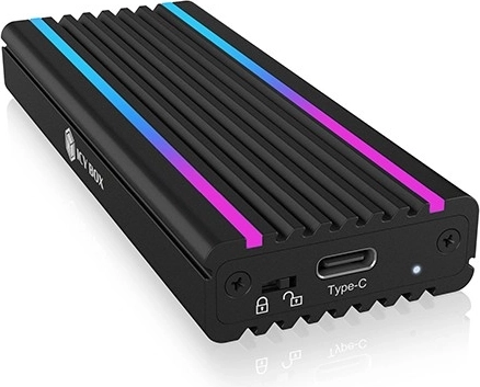 Aluminium behuizing voor M.2 NVMe SSD met RGB‑verlichting USB‑C 10 Gb/s