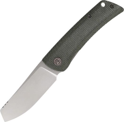 Petrified Fish Flavorist PFE05GRMP vouwmes 8 cm, satijn, groene Micarta