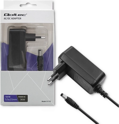 Qoltec netvoedingsadapter 36 W 12 V 3 A 5,5 × 2,5 mm