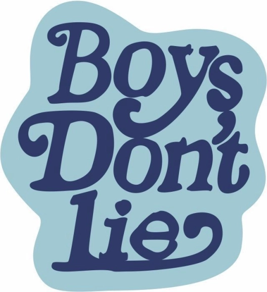 Decoratief zacht vloerkleed "Boys don't lie" 80 x 80 cm - blauw