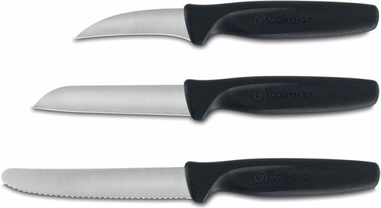 Set gekleurde Wüsthof-messen, 3 stuks, zwart