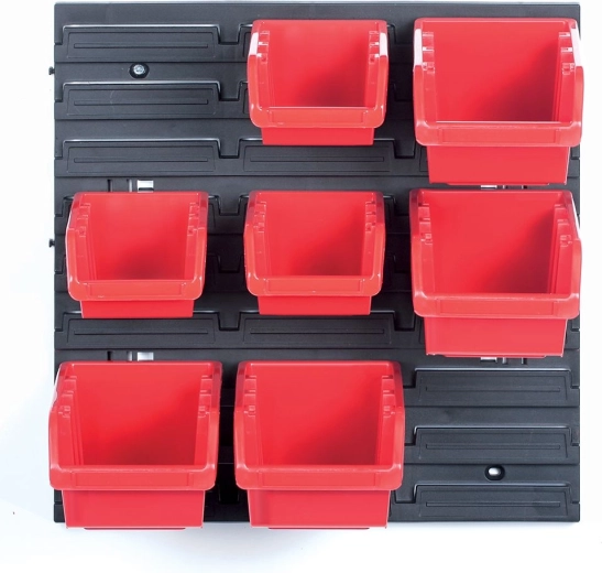 Hangpaneel met 7 bakken voor gereedschap ORDERLINE 400 × 110 × 400 mm