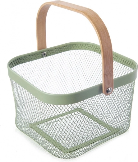Metalen opbergmand GREENISH, groen, 27 × 24,5 × 17,5 cm