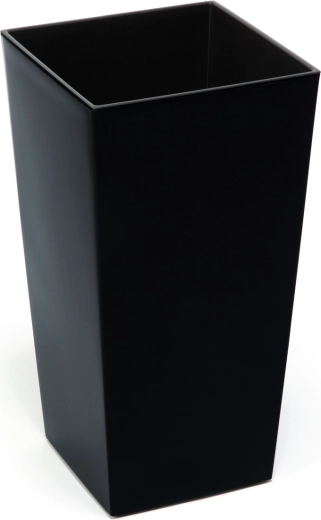 Bloempot Finezja 19 × 19 cm met inzet – zwarte kunststof bloempot voor binnen en buiten