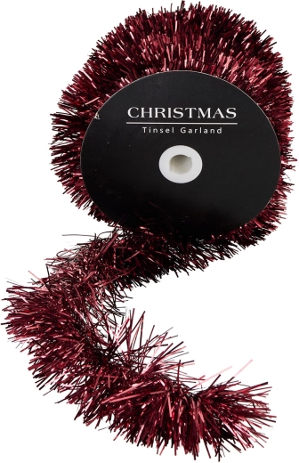 Kerstketting bordeaux 9 cm x 10 m
