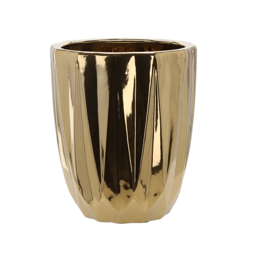 Keramische bloempotcover 30 × 30 × 36 cm – goud