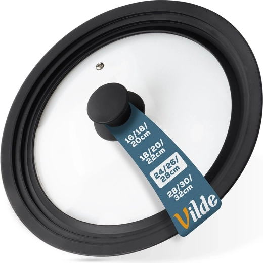 Universele glazen siliconen deksel 24/26/28 cm