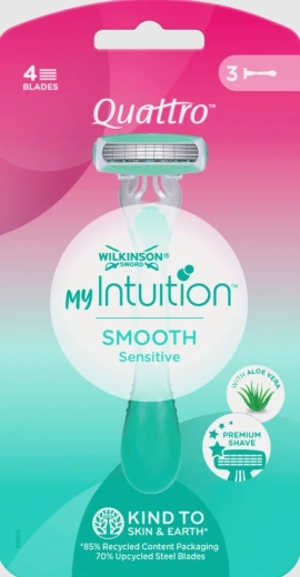 Wegwerpscheermes Wilkinson Quattro My Intuition Smooth Sensitive, 3 stuks