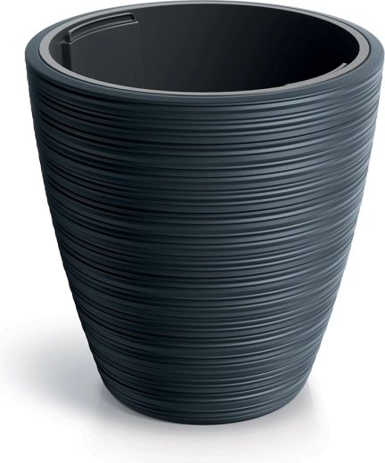 Bloempot VENA ROUND met inzet 29,9 cm mosterd