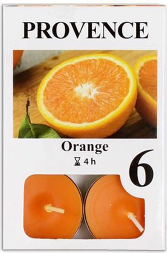 Theelichten met sinaasappelgeur, 6 stuks