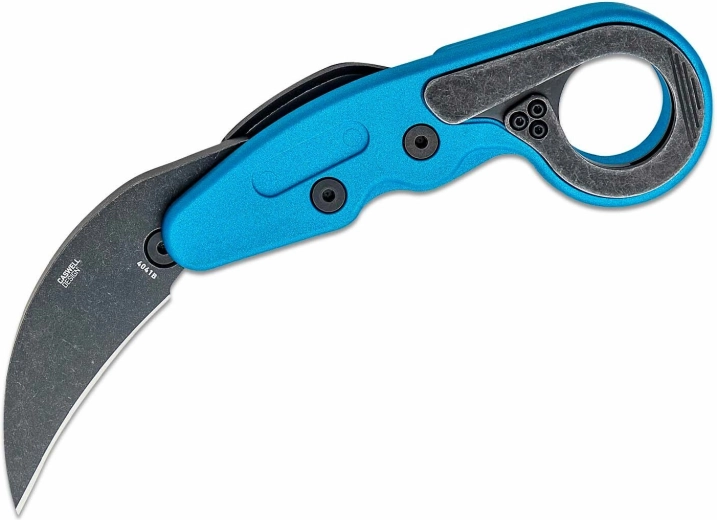 CRKT Provoke Blue Metallic karambit met kinematische opening