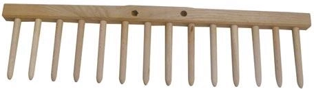 Houten hark zonder steel 48 cm, 14 tanden