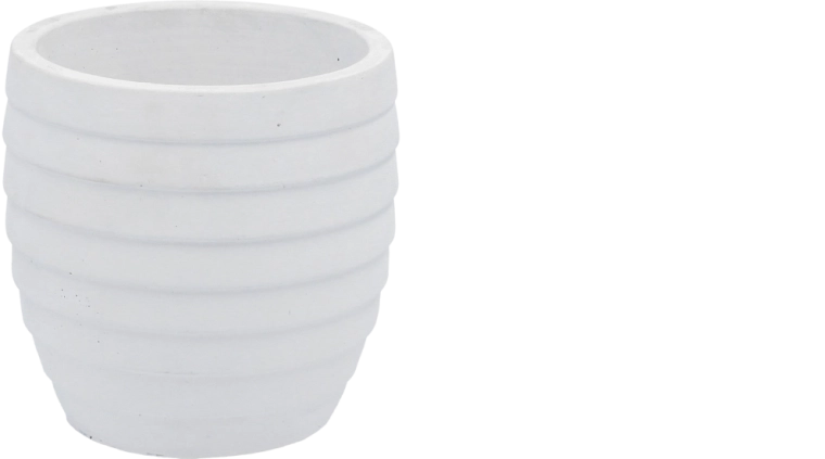 Witte cementen plantenpot-ompot 12 × 12 × 12 cm