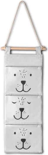 Hangende textielen speelgoedorganizer Nukido, grijs