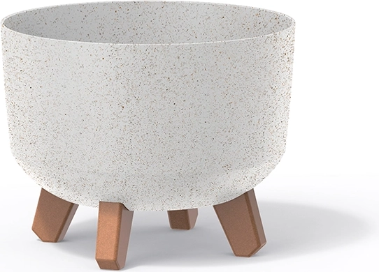 Bloempot op pootjes Gracia Standard Eco Wood 23,5 cm – wit