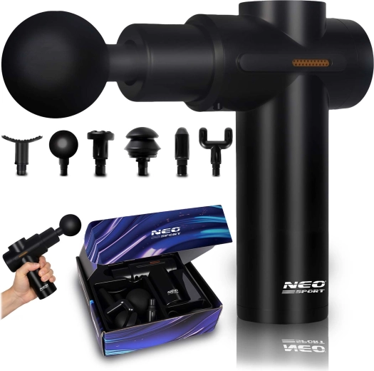 Massagepistool met 6 opzetstukken NS-504 Neo-sport zwart