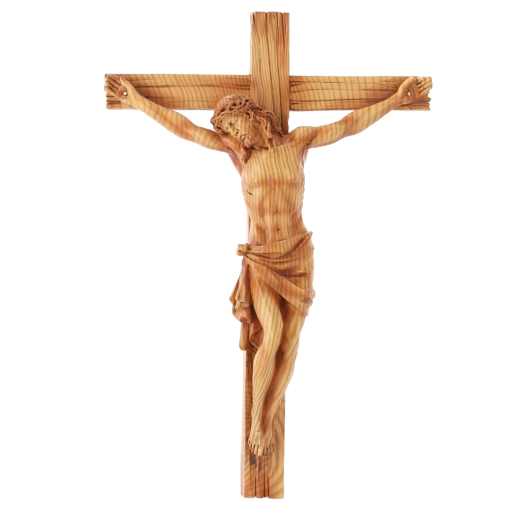 Hangend kruis met figuur van Jezus, polyresin, 24 × 6,5 × 36 cm