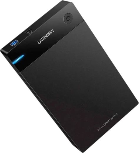 UGREEN US222 externe behuizing voor SATA-schijf 2,5/3,5" met USB 3.0, zwart