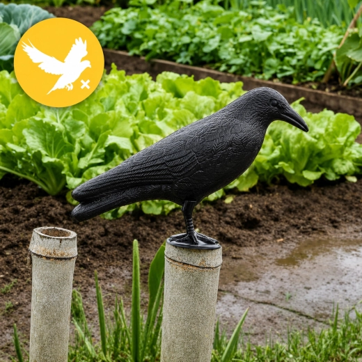 Grote raaf – vogelverjager voor balkon en tuin 32 × 11 × 20 cm - 1 stuk