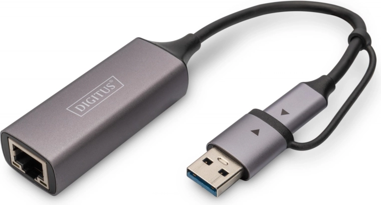 Digitus USB-C naar USB-A adapter naar RJ45 2.5 Gigabit Ethernet