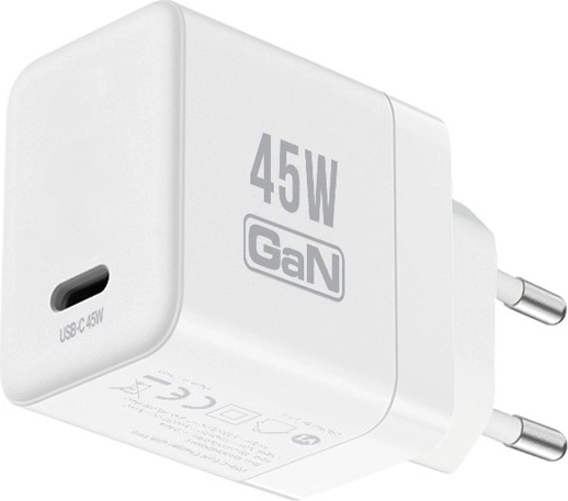Crong ultracompacte GaN-netlader USB-C 45 W PD 3.0 met PPS wit