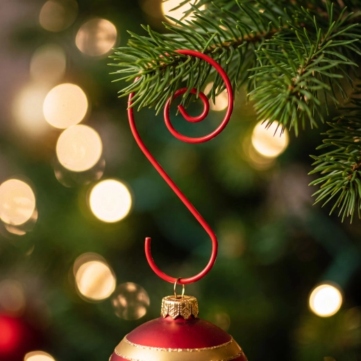 Rode spiraalhaken voor kerstversieringen - 40 stuks