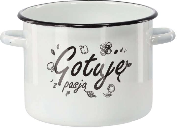 Geglazuurde pan 5,5 l, 22 cm, wit – Ik kook met passie