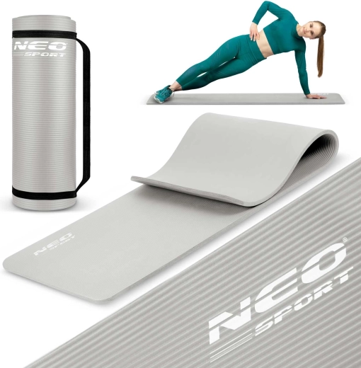 Fitnessmat NEO SPORT 183 × 60 cm grijs