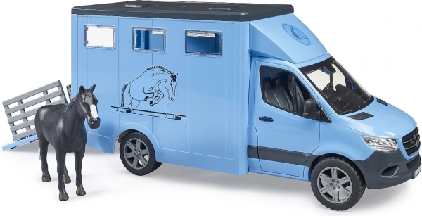 Bruder Mercedes‑Benz Sprinter paardenvervoerder met figuur