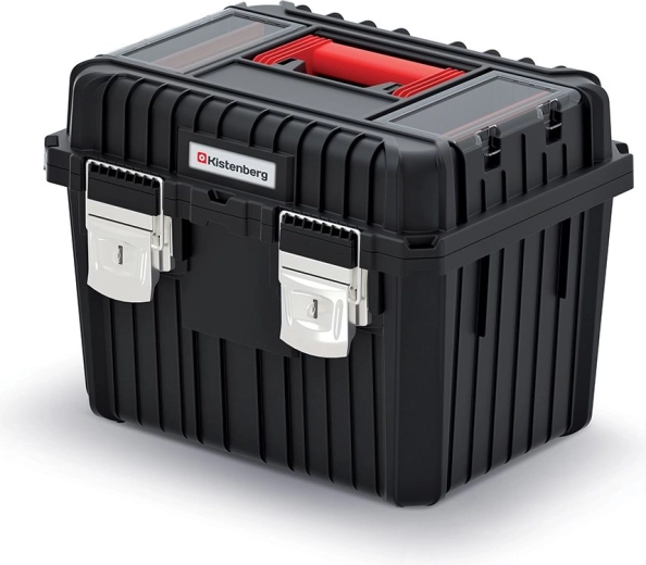 Gereedschapskoffer met metalen sluitingen HEAVY 445 × 360 × 337 mm, zwart