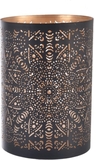Metalen kandelaar mandala zwart-goud