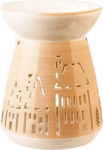 Keramische aromalamp Huisjes beige